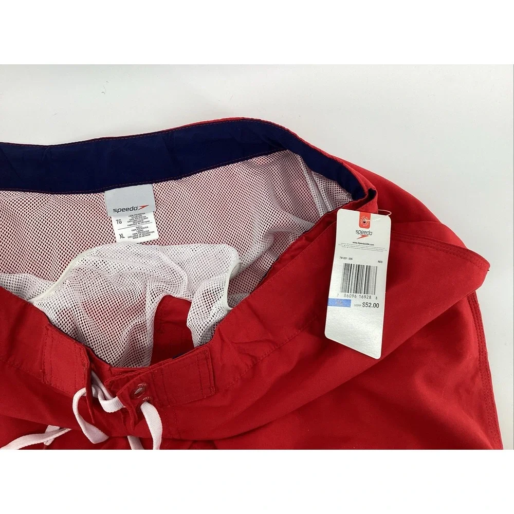 Speedo Men's Swim Trunks Size XLarge Red Performance Shorts